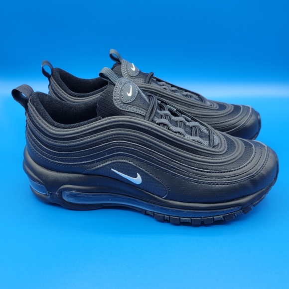 Nike Air Max 97 GS Triple Black Running Shoes Size 5.5Y Women's Size 7 Sneakers - Picture 3 of 8